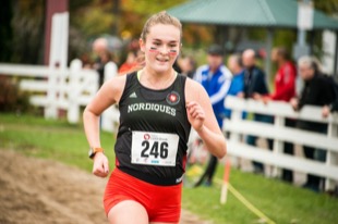 Sabrina Lavigne Sabrina aux championnats canadiens de cross-country collégial, à Blainville. (Photo : Marc Quévillon)